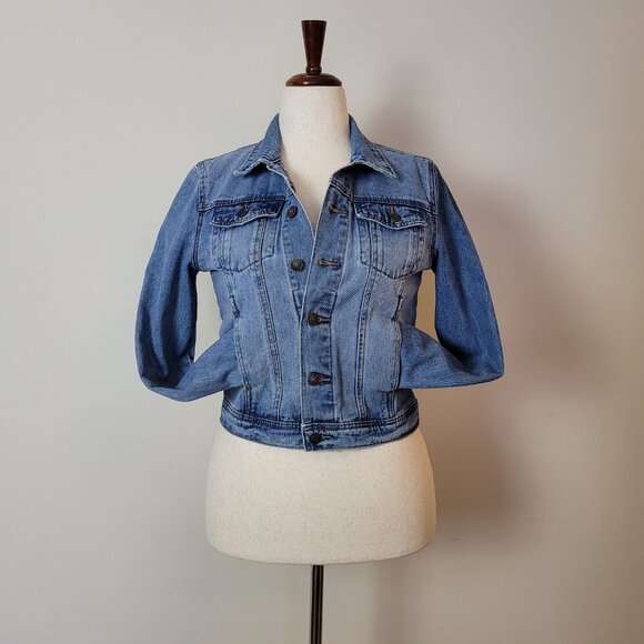 Vintage Satin Doll Jean Jacket womens S blue light/medium crop Y2K 90s 00s retro - Picture 5 of 17